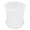 5 Set Orchid Pots with Holes and Saucers Breathable Clear Plastic Orchid Planter Plant Pot for Indoor Outdoor Garden