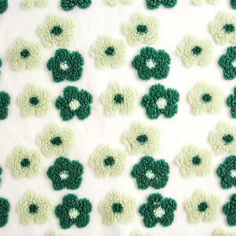 165X100Cm Thick Lamb Wool Jacquard Small Flower Fabric for Blanket Pillow Winter Coats Hats Plush Toys Bedding Diy Fleece Fabric