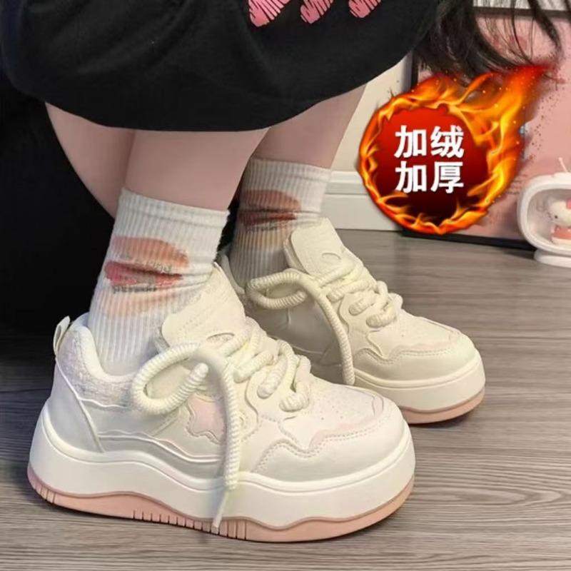 Star thick baseplate shoes women's spring summer new style niche design versatile student white shoes tide