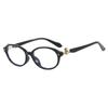 1PC Saturn Bookworm Plain Oval Flat Mirror Anti-Blue Light Glasses Frame Can Be Paired with Prescription Myopia Glasses Frame