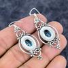 Blue Topaz Gemstone Handmade 925 Sterling Silver Jewelry Earring 2.21" M-3298