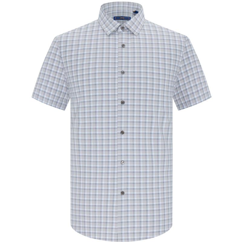 Мужская рубашка с коротким рукавом в клетку из модального смесового материала EMZ Erdos XL