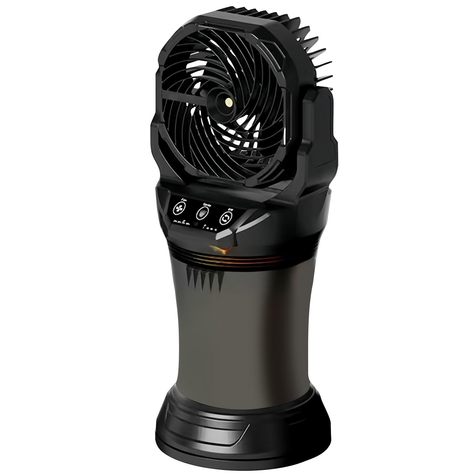 

Портативный многофункциональный качающийся спрей для зарядки, светодиодный фонарь с автоматическим качанием головы для кемпинга на открытом воздухе One Size чёрный