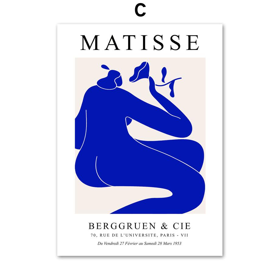 Blue Matisse Picasso Bauhaus Coral Leaves Wall Art Canvas Painting Nordic Posters And Prints Wall Pictures For Living Room Decor