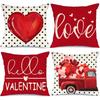 1/4pcs Valentine's Day Heart-Printed Pillowcases: Love, Hello Valentine, and Red Truck with Hearts Home Bedroom Decoration