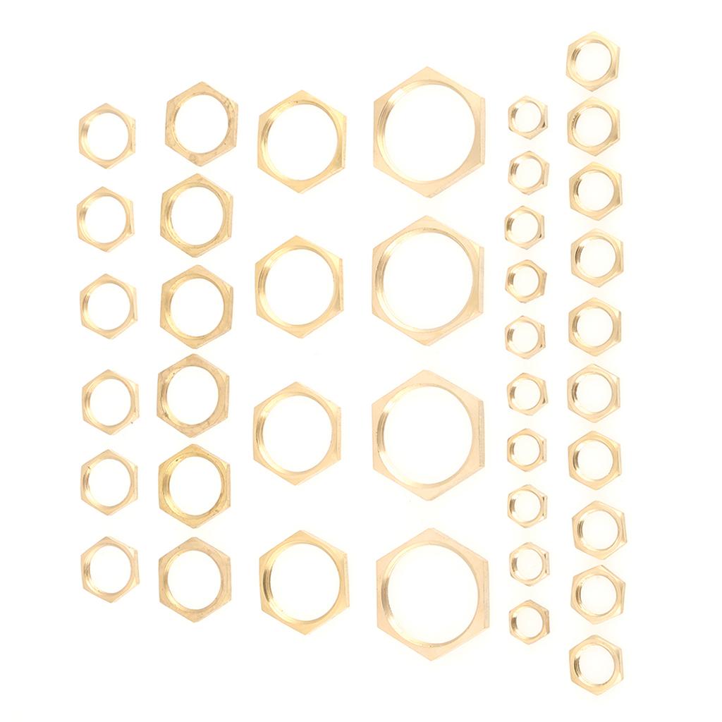 40pcs G18 G14 G38 G12 G34 G1 Thread Pipe Fitting Brass Hex Lock Nuts Thin Nut