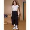 Coolhut Simple Large Pocket Cropped Pants Scimitar Pants 2025 Women's Casual Pants Loose Slimming Straight Pure Cotton