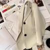 Women's Suit Spring Autumn Female Top Office Lady Blazer Loose Fit Thin Jacket Lapel Collar Coat for Work Leisure Time