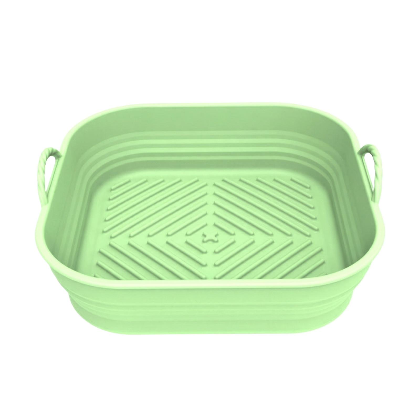 

Foldable Square Silicone Liner, Food Grade Heat Resistant Silicone Baking Tray, Fryer Accessories for Bread one size зелений