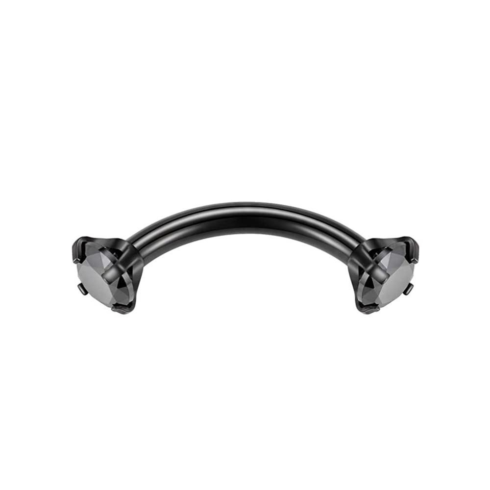 1 Stück Stahl Kristall Edelstein Augenbrauenring Tragus Helix Rook Ohrring Piercings Gebogener Bananenpiercing Lippen Helix Ringe Schmuck 16G