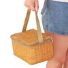 Straw Woven Waterproof Insulated Thermal Bento Bag Insulated Lunch Tote Bag for Travel Picnic Women Lunch Box Natural Pastoral