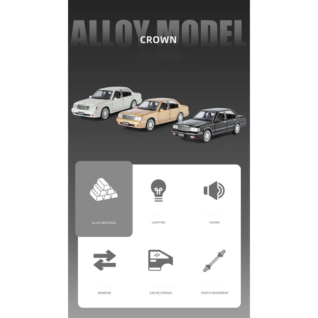 1/32 Toyota Crown Alloy Model Car Toy Diecasts Metal Casting Sound and Light Car Toys For Children Vehicle