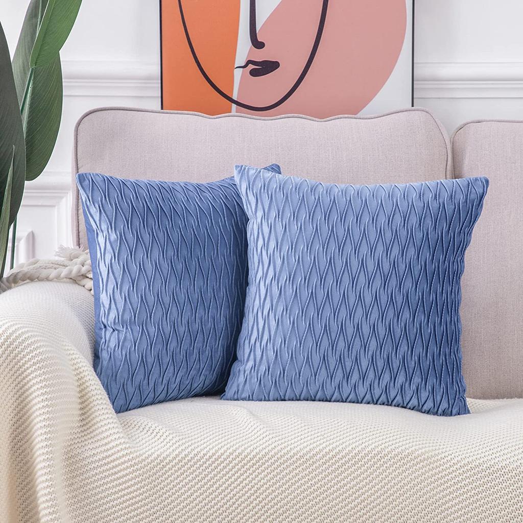 Kissenbezug für Sofa im leichten Luxusstil, einfarbig, nordisch, Ins-Kissenbezug, Samt, plissiert, gestreiftes Kissen