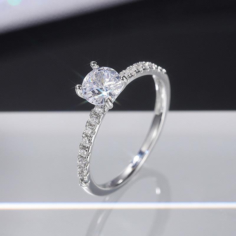 Fashion Engagement Ring Women s Light Luxury Personality Platinum Diamond Ring European and American Popular Ring -6