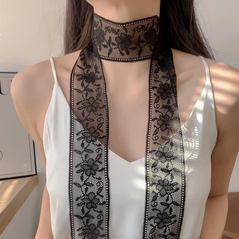 1Pc Tassel Lace Scarf Daily Commute Hair Tie Decoration Bag Flutter Holiday Event Belt Dinner Party Lace Flutter Multicolor