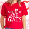 Mother of Cats Design Women Tshirt Tops Short Sleeve O Neck Women Tshirt Ladies Fashion Tee Shirt Tops Clothes Camisetas Mujer