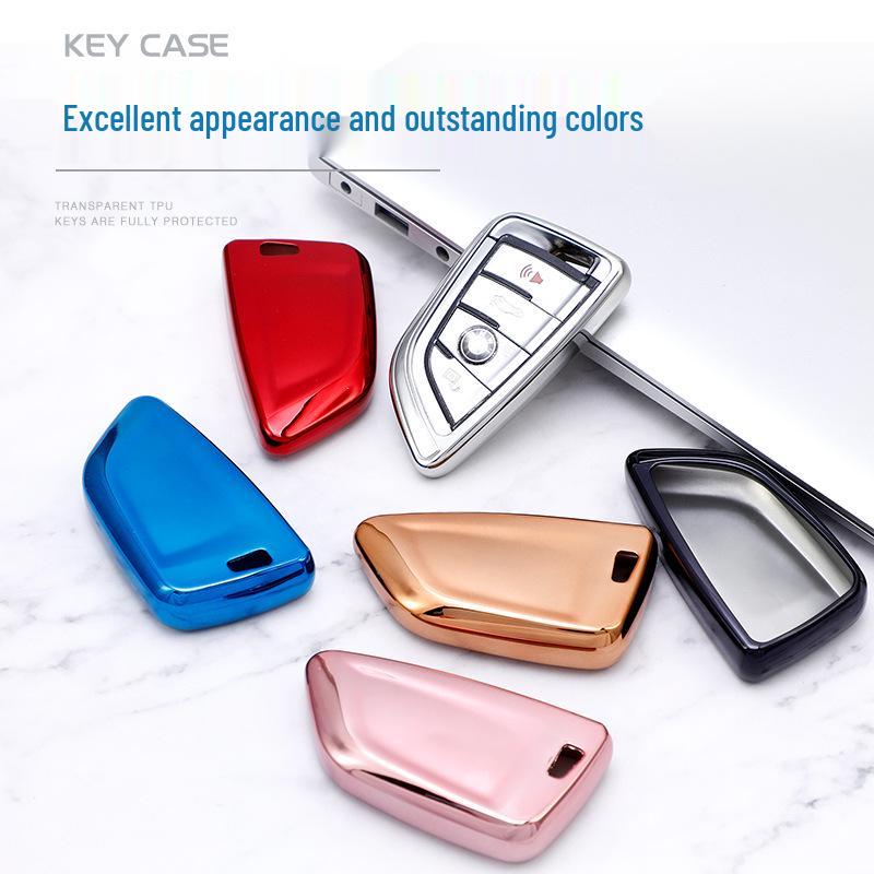 TPU Electroplated Soft Rubber Key Case for BMW Blade 7 Series, X1, X5, X6.