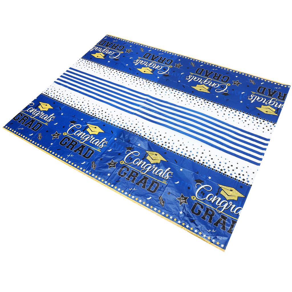 Graduation Season Tablecloth Pe Material Easy Clean Graduation Party Dinner Table Cover Congrats Grad Style for Home Hotel