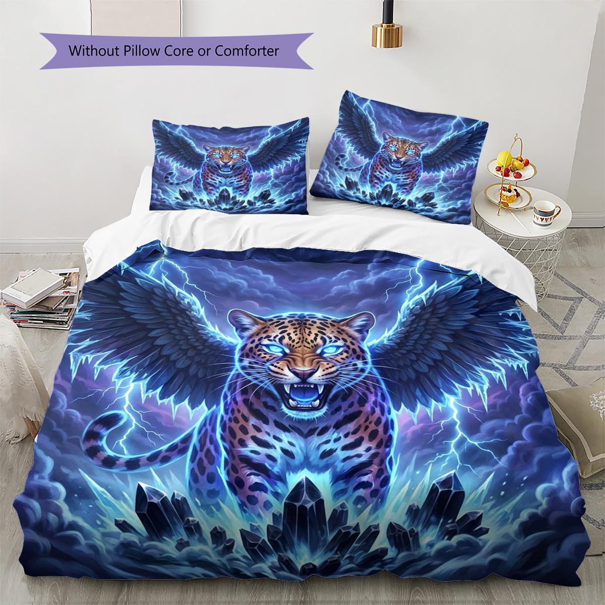

Bengal cat Pattern Bedding Quilt Set Quilt Cover Pillowcase Home Decoration Birthday Gift (1 * duvet cover + 2 * pillowcase, without core) 135x200cm