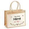Beach Bag - PLANETEE - Jute with a Pocket from a Top Grandma - Cotton - 43x33 Cm - Printed In France