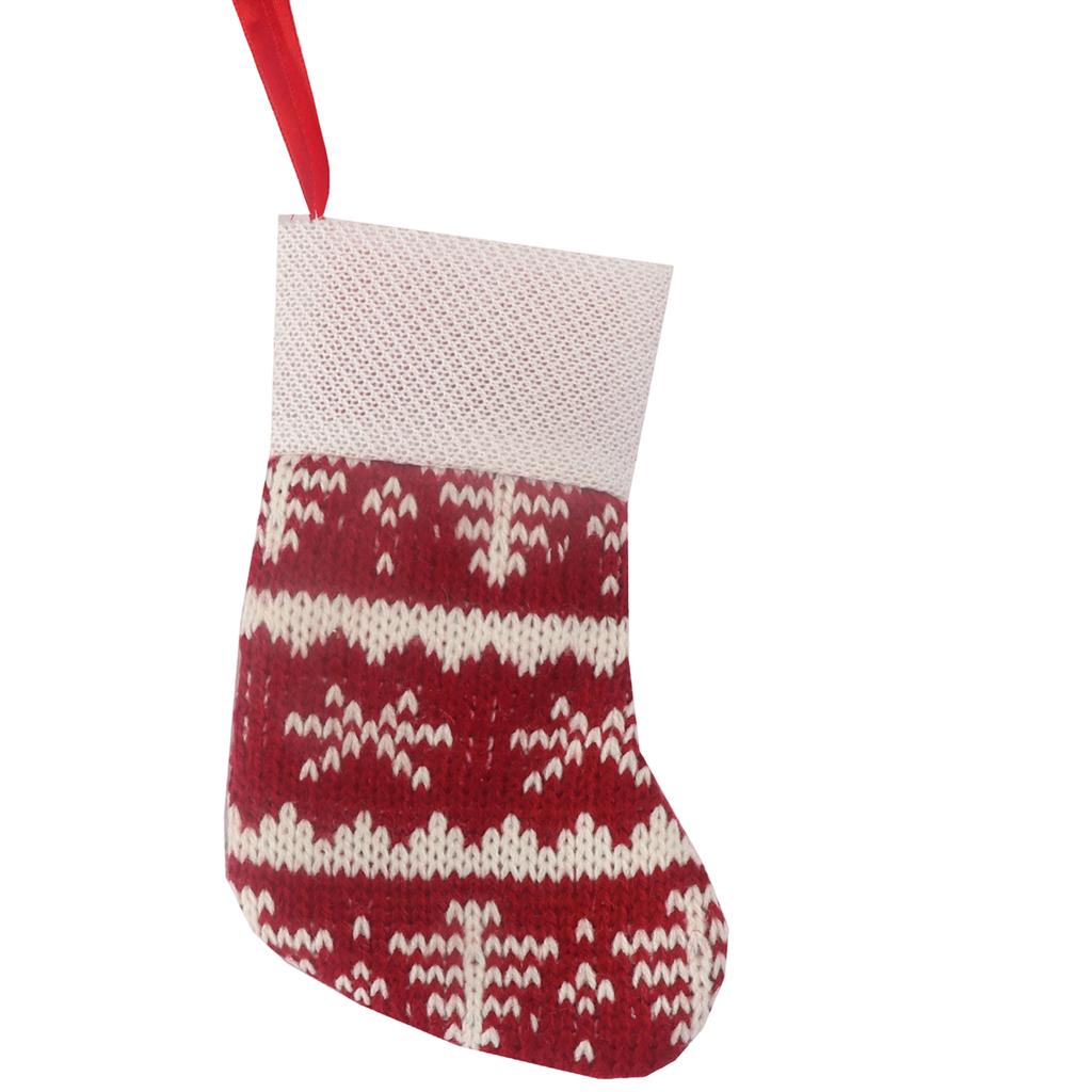Christmas Decorations Wool Socks Red And Gray Elk Gift Bag Children's Gift Bag Knitted Christmas Socks