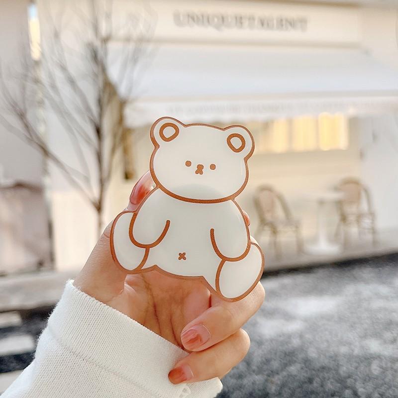 Kreslený Roztomilý Medvídek Skládací Prstový Kroužek Griptok Držák Telefonu pro IPhone 15 Samsung Podpůrný Socket Kapsa Grip Tok Stojan Držák