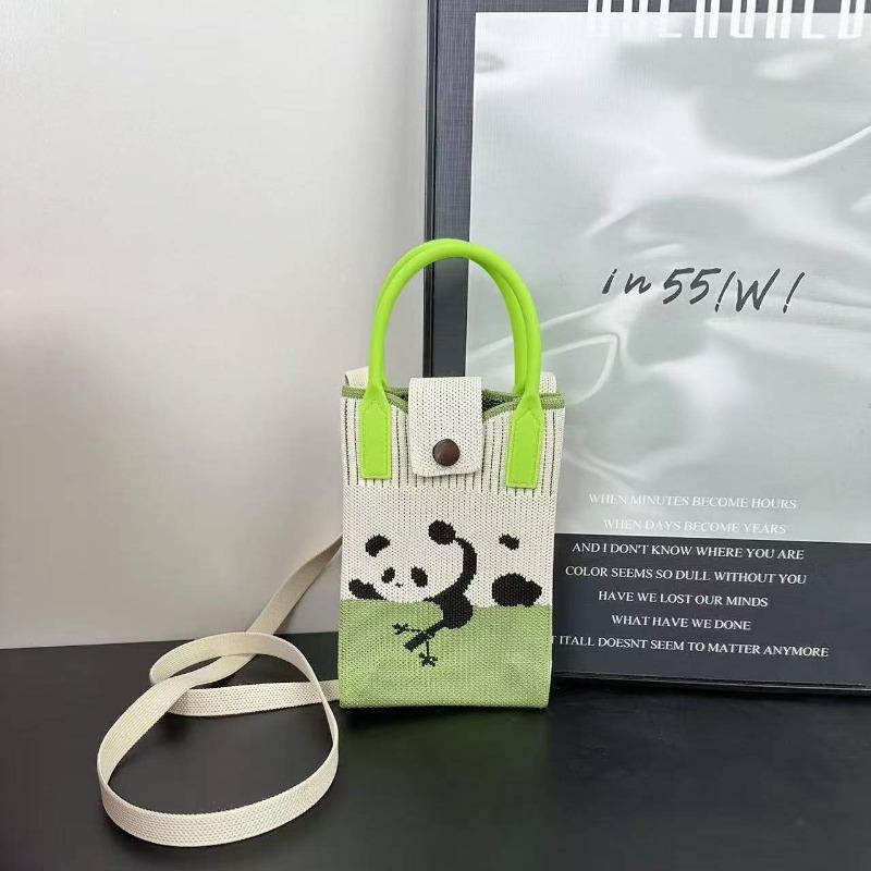 Premium Sense Ns Mobile Phone Bag New Cartoon Knitted Bag Dopamine Niche Versatile Messenger Shoulder Bag Handbag