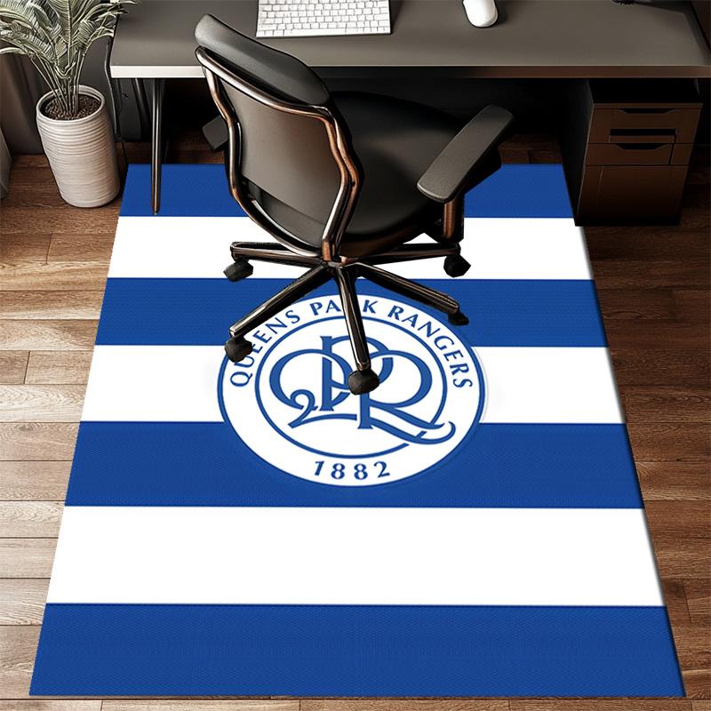 Queens Crest Football Rug for Living Room, Game Rooms, Office, Bedroom, Office Floor Mat Playful Design, fan gifts Christmas decor