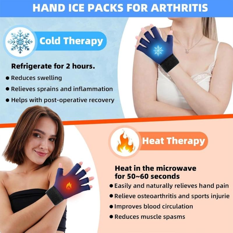 Cold Therapy Wrist Support With 30% Strongers Gels Cooling Finger Compression Ice Glove Long 2Hour Cold Retention