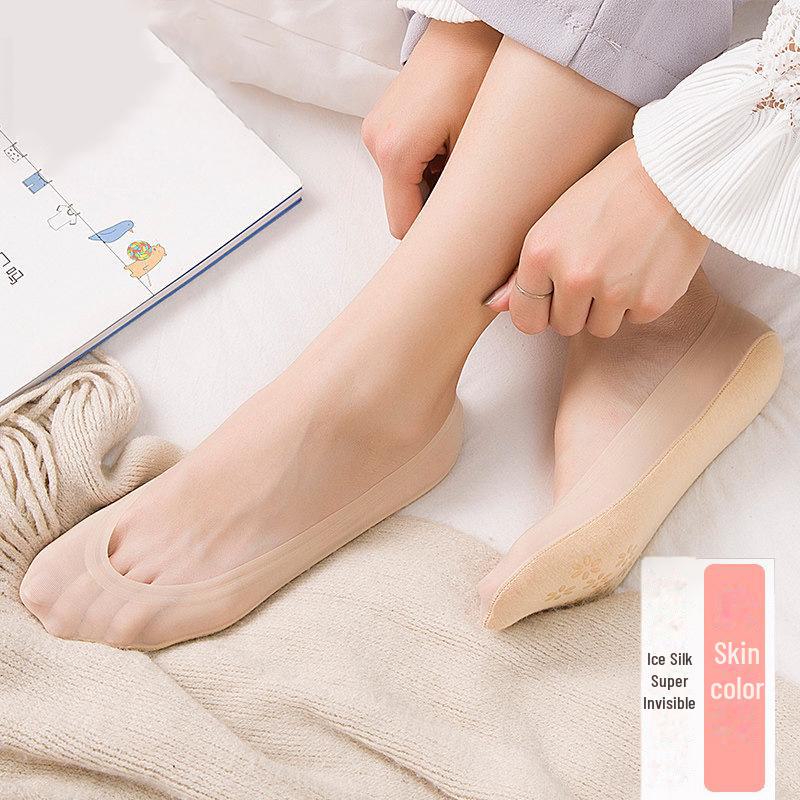 Damen Ultra-Dünne Rutschfeste Unsichtbare Eisseide Socken