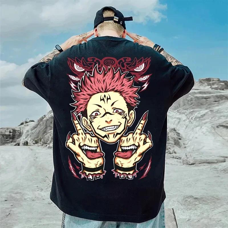 

Men s and Women s Printed T-shirts, Oversized Loose Cotton Shirts, Japanese Anime Harajuku Round Neck Y2K Street Clothes XXXXXL небо синє кольору