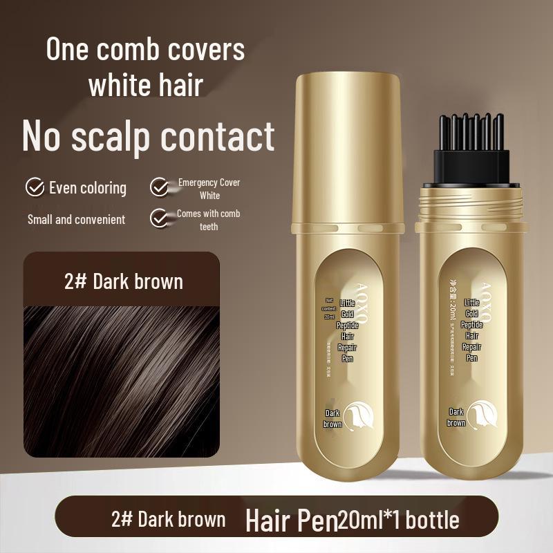 PAZT Caviar Hair Color Pen with Comb - Temporary Gray Hair Touch-up, Non-Fading.