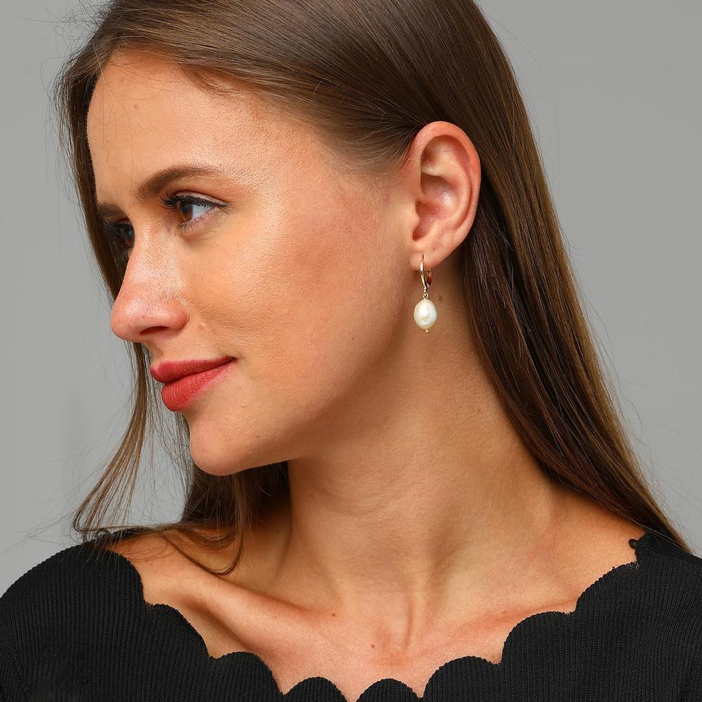 Gold Plated Silver Plated Pearl Earrings with Pearl Dangle Earrings For Women Jewelry For Women Wedding Gift For Women
