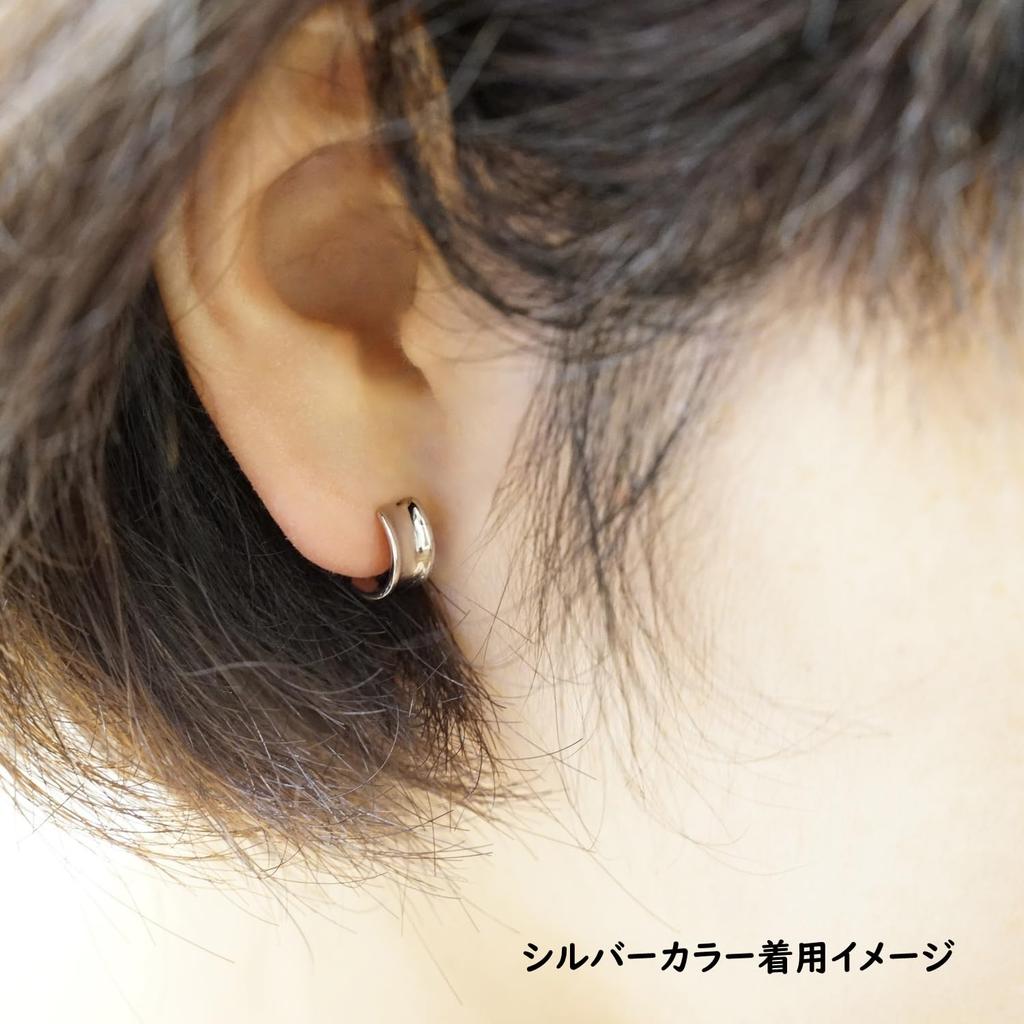 Par med 2 ørekroker i rustfritt stål CURVE, 316L, Dame, Øredobber uten hull, Mansjett, Hypoallergeniske, Øredobber, (Gullfarge)