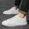 Zapatillas de deporte de cuero versátiles de moda Zapatos de negocios de moda Mocasines masculinos combinables de marca Zapatos planos sin cordones 2024 Zapatos casuales para hombre de color sólido