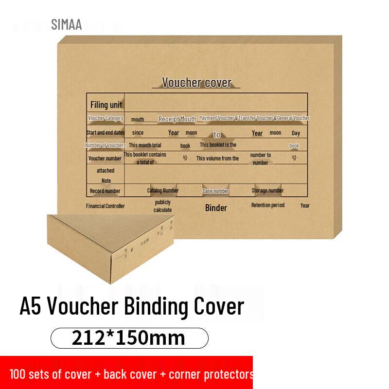 SIMAA A5 Financial Voucher Cover  Corner Set, 100-Pack 1 Pack