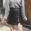 Fustă Slimming din Piele PU cu Talie Înaltă Toamnă/Iarnă 2023 - Șold Irregular, Fashion A-line Coreeană