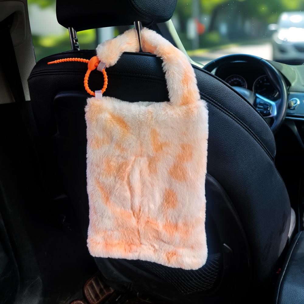Creative Hanging Car Tissue Box - Plush Pull-Out Interior Bag