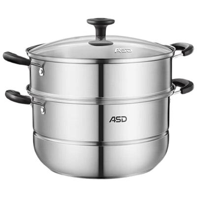 ASD 28CM Double-Layer Stainless Steel Steamer Pot