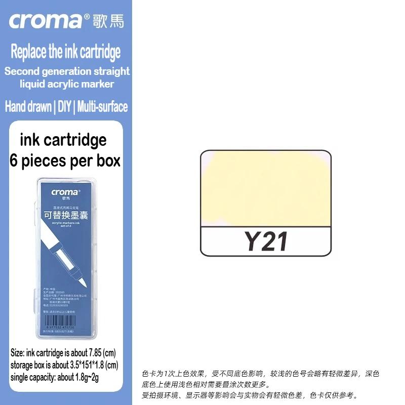 Croma 160/24 Color Replaceable Ink Refill Liquid Soft Tip Acrylic Marker Non Toxic Waterproof School Office Supplies Stationery