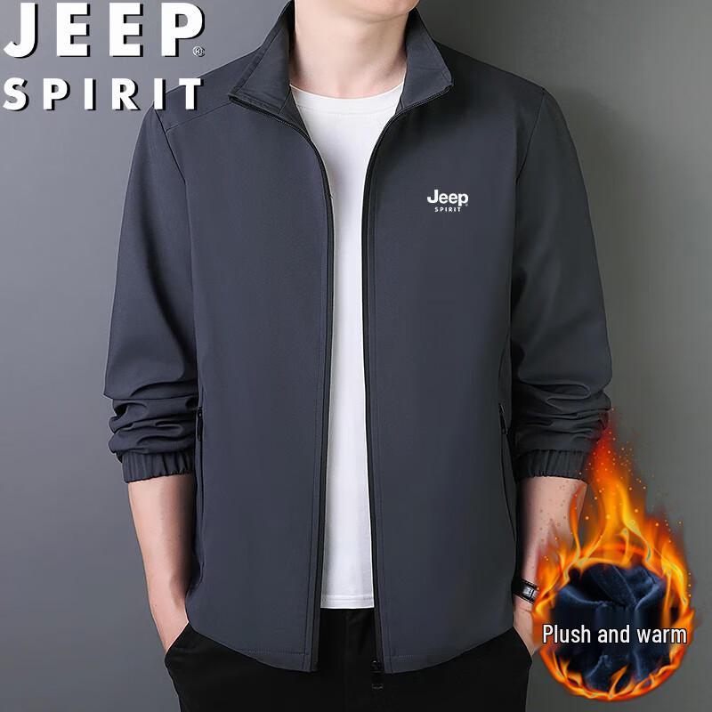 JEEP SPIRIT Men's Stand Collar Casual Jacket