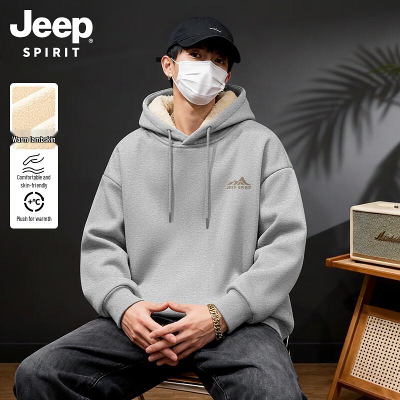 JEEP SPIRIT Men's Winter Fleece Lined Hooded Sweatshirt