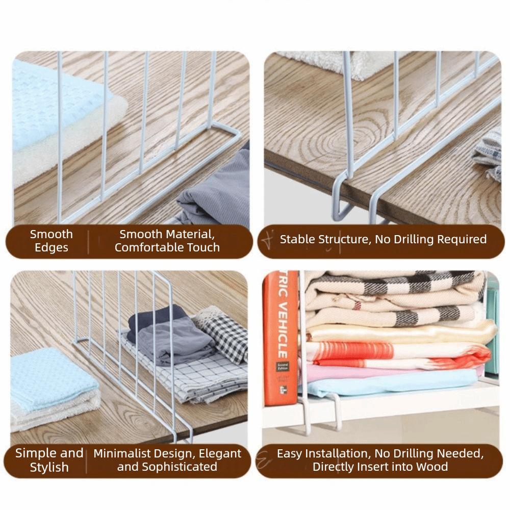 Metal Closet Divider White Shelf Divider Space Saving Closet Separator For Bedroom
