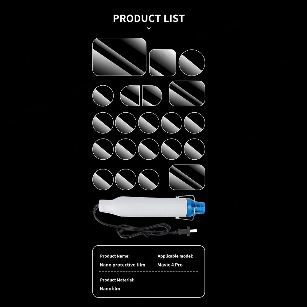 

Mavic 4 Pro Tempered Film Heat Gun Dustproof Scratch Resistant For Mavic 4 Pro Ultra Clear Nano Protective Film Drone Accessory