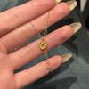 Xiaohongshu Retro Gold Peace Tag Necklace: Women's Light Luxury Niche Clavicle Chain