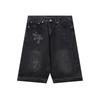 Vintage gewaschene Jeans-Shorts mit Metallakzenten Unisex Straight Fit Punk-Stil Baumwollmischung