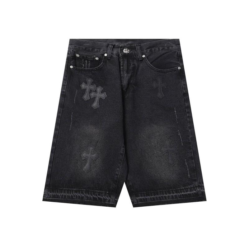 Vintage gewaschene Jeans-Shorts mit Metallakzenten Unisex Straight Fit Punk-Stil Baumwollmischung
