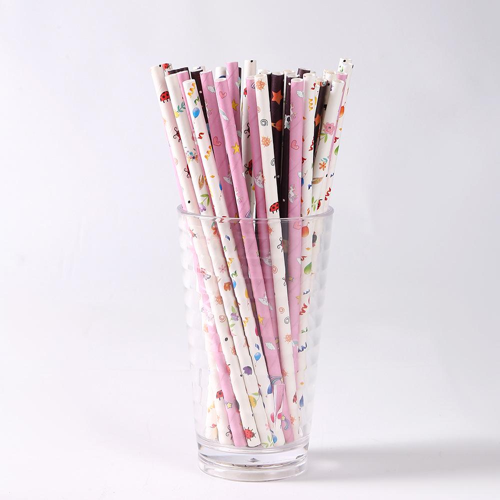 Individually Wrapped Colored Paper Straws for Milk, Tea, Coffee, or Party Decor