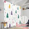 2pcs,2D Plane Printing Curtains Digital Printed Christmas Trees Snowflakes Festive Versatile Polyester Fabric (without Rod)