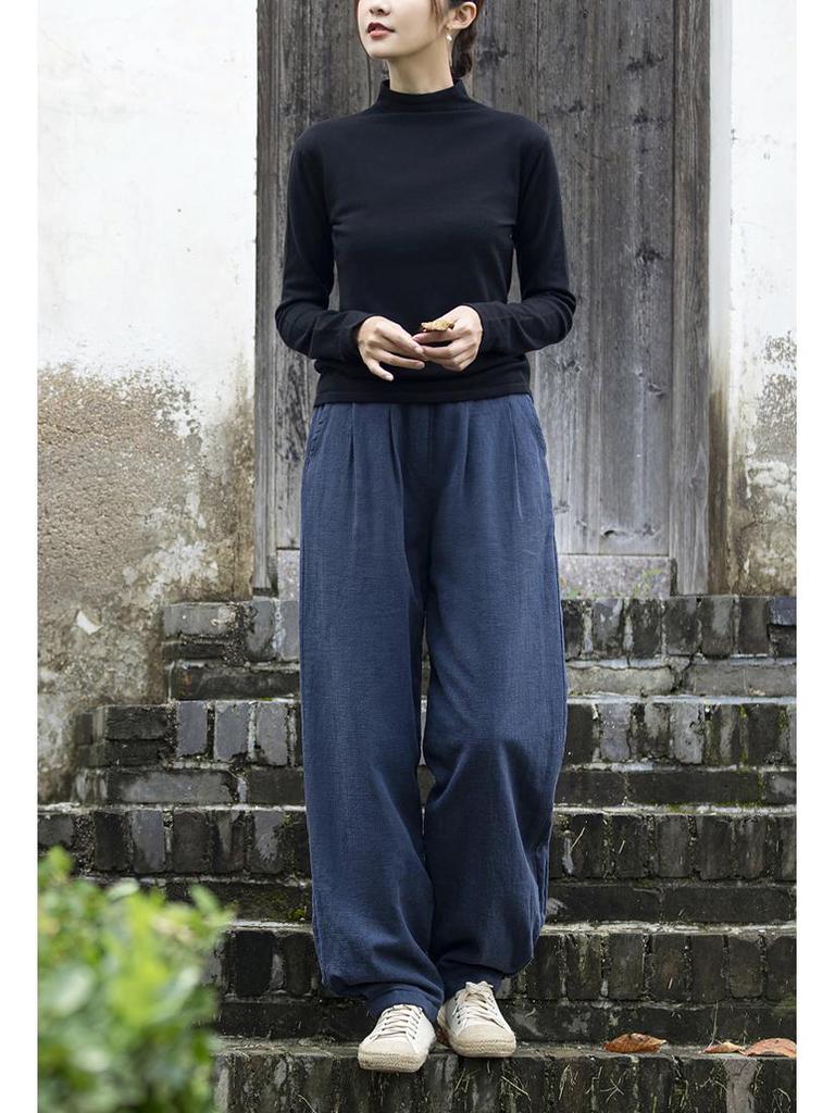 Women's Winter Slimming Quilted Linen Lantern Pants - Thickened Warm Casual Long Pants